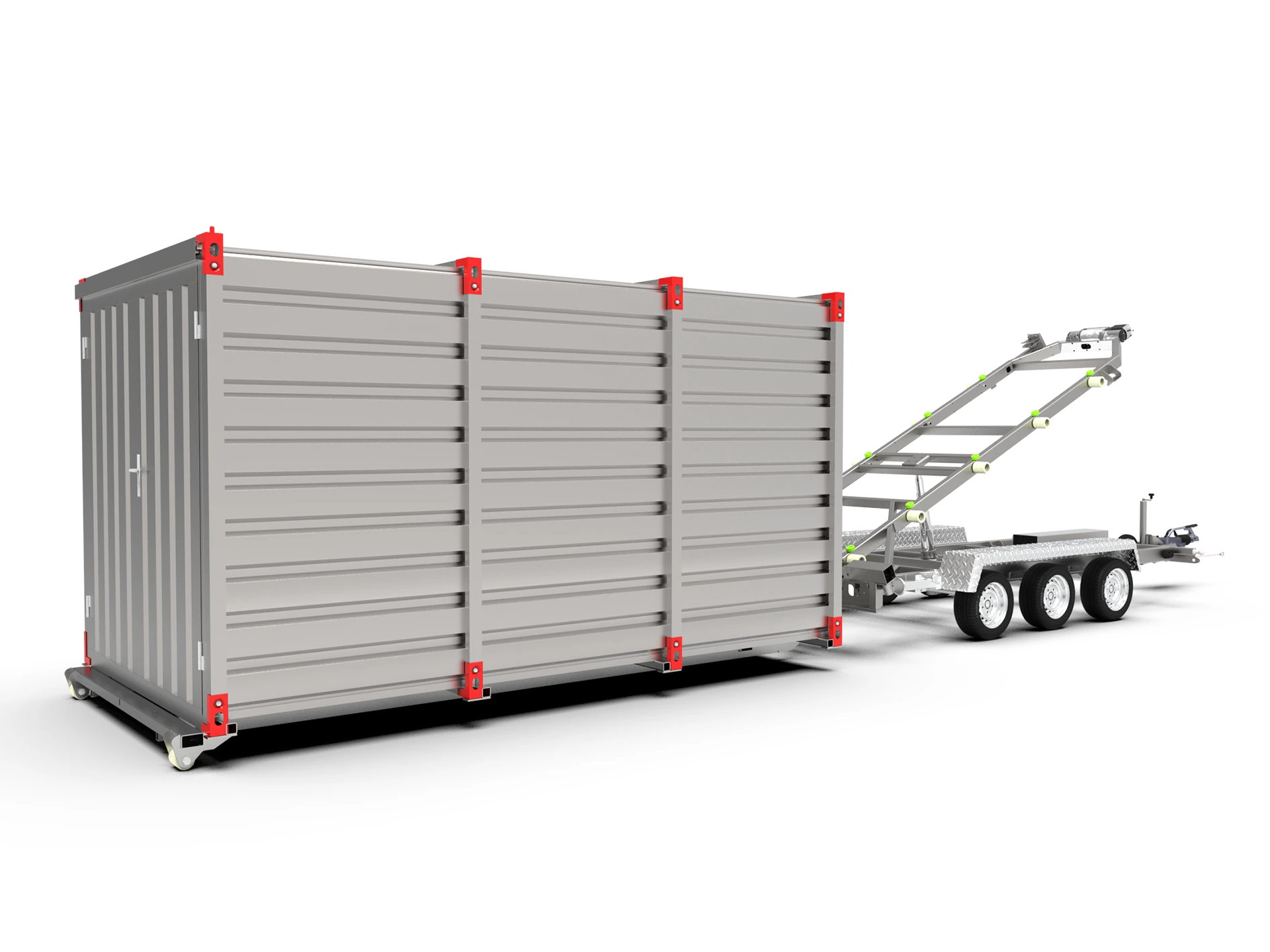 Absetzsystem mit abgesetztem Container