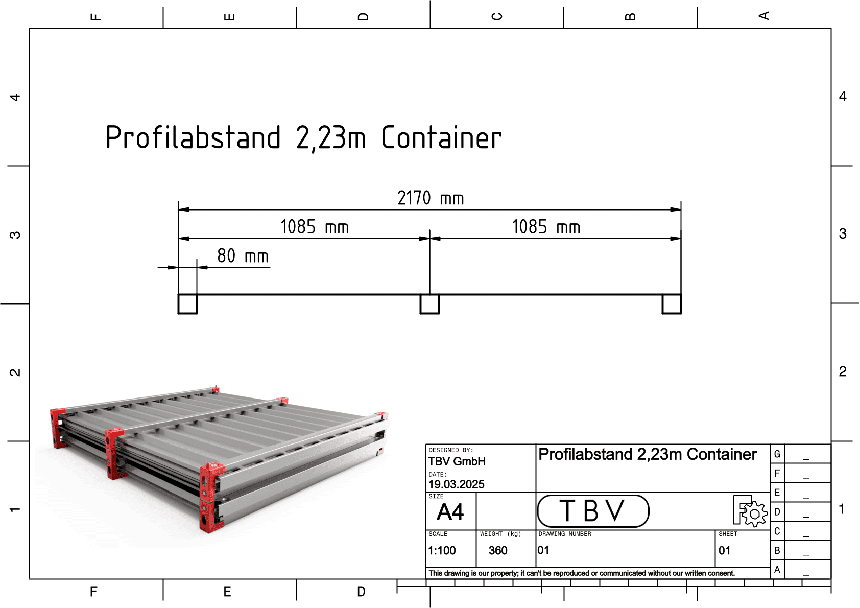 Profilabstand 2,23m