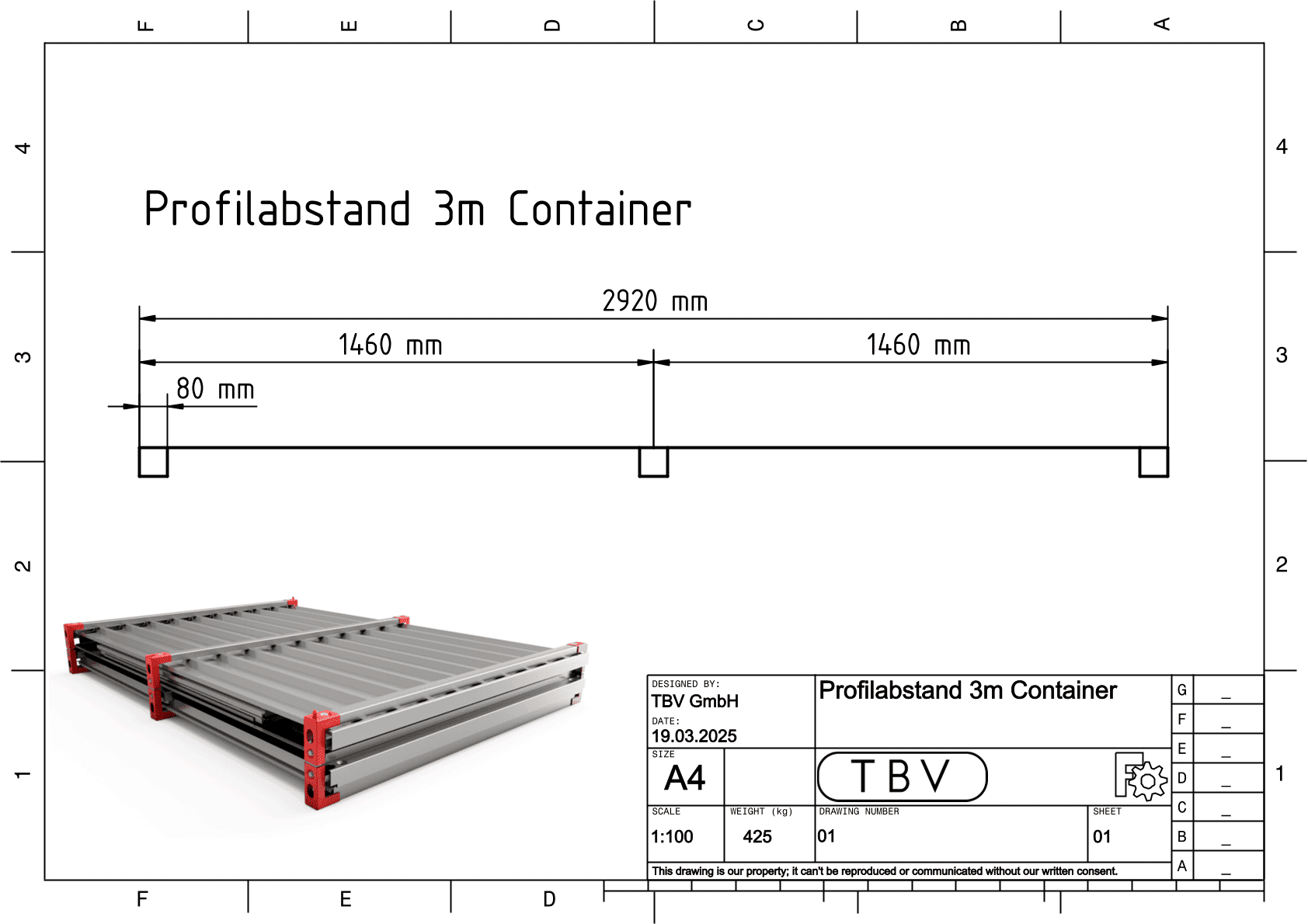 Profilabstand 3m